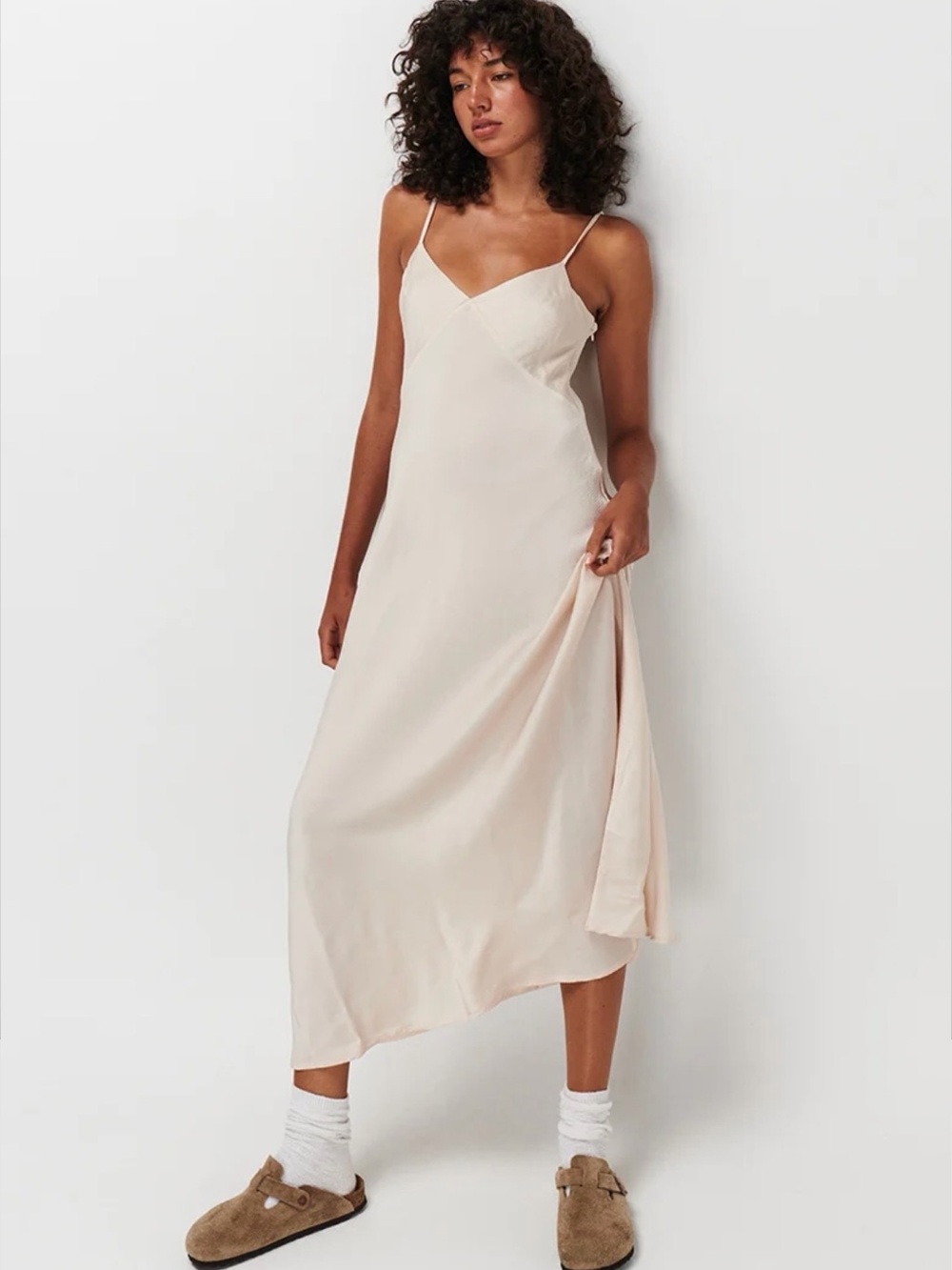 Hudson Dress in Champagne Australian brand Ghanda Clothing.